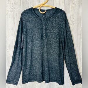 NEW! H&M LONG SLEEVE BURN OUT TEE Tshirt Size Large Casual Adjustable Sleeves